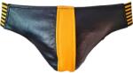 Rouge Leather Jocks with Stripe Black/Yellow, XL