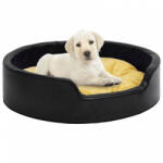 vidaXL 69x59x19 cm black/yellow plush/pleather 171285