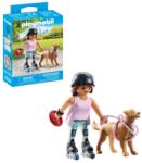 Playmobil Figurina patinatoare cu animalut de colectie caine Retriever (PM71739)