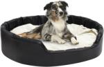 vidaXL 99x89x21 cm black/beige plush/pleather 171272