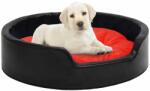vidaXL 99x89x21 cm black/red plush/pleather 171284