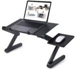 FOXMAG24 állítható laptop asztal, alumínium anyag, dupla USB hűtő szellőzőrendszer, maximális magasság 47 cm, fekete (DH28HSMBM)