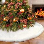 ProCart Fusta Covor Blanita Pentru Brad De Craciun Procart Diametru 120cm Pufoasa Aspect Zapada Alb (SK8964)