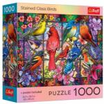 Trefl Puzzle Trefl Pasari din vitraliu, cu poster inclus, 1000 de piese Puzzle
