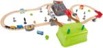 Hape Set tren de jucarie Hape cu sine poduri si accesorii pentru copii 3 ani (E3764)