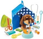 Hape Set veterinar Hape cu catel interactiv si accesorii cu cusca portabila pentru copii 3 ani (E3229)