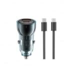 XO CC60 USB-A + Type-C autós töltő 60W sötétkék + Type-C - Type-C kábel (XO-CC60_TYPE-C_BLUE) - aqua