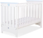  Fa babaágy 120x60cm Lorenzo III fehér és kék, rágókás huzattal