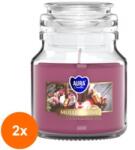 AURA Set 2 x Lumanare Parfumata in Pahar cu Capac, Vin fiert, Timp de Ardere 28 Ore, Aura (GIL-2xLCA-SND71-195)