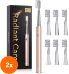 JTF Set 2 x Periuta de Dinti Electrica JTF J30, Aurie, Inclus 6 Capete Rezerva, Cablu Reincarcare (AMS-2xSMT-1662)