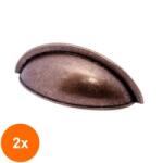Ideal Feroluc Set 2 x Maner Scoica Model Irem, 64 mm, Finisaj Cupru Antic (EDI-2xIFR-16799)