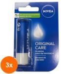 Nivea Set 3 x Balsam pentru Buze Nivea Original Care (ROC-3XMAGT1003680TS)
