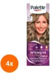 Schwarzkopf Palette Set 4 x Vopsea de Par Permanenta Palette Intensive Color Creme 8-1 Blond Cenusiu Deschis, 110 ml