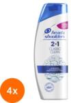 Head & Shoulders Set 4 x Sampon Anti-matreata Head & Shoulders Classic Clean 2-in-1 pentru Par Normal, 200 ml