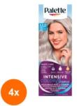 Schwarzkopf Palette Set 4 x Vopsea de Par Permanenta Palette Intensive Color Creme 9.5-21 Blond Argintiu Luminos, 110 ml