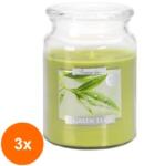 LCA Set 3 x Lumanare Parfumata in Borcan cu Capac, Ceai Verde, 100 Ore (GIL-3xLCA-SND99-83)