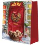 Elcadis Pungi Cadou Mari, Basket With Puppies, Craciun, 30 x 41 x 12 cm, Perfecto (ELC-PC-SB-CH-BP)