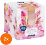 BISPOL Set 2 x Lumanare Parfumata in Pahar Mat cu Capac de Lemn, Bispol, Floare de Lotus (GIL-2xLCA-SNK80MD-376)