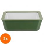 Lexi Home Set 2 x Vas Sticla Termorezistenta cu Capac Sticla, Verde, Capacitate 2.6 l, Lexi Home (GUJ-2xLB7049)