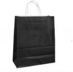 Bisbags Pungi din Hartie cu Manere, Negru, Interior Alb, 32 x 12 x 41 cm, 100 Bucati (BBG-PK533)
