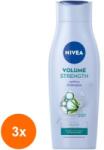 Nivea Set 3 x Sampon Nivea Volume Strength, cu Extract de Bambus, 250 ml