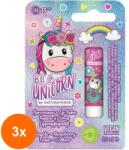 Naturaverde Set 3 x Balsam de Buze Naturaverde Be A Unicorn, SPF15, Capsuni, 5 ml (ROC-3xSODI00775)