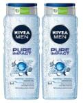 Nivea Set 2 x Gel de Dus Nivea Men Pure Impact, cu Microparticule, 500 ml