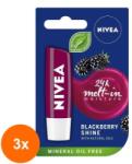 Nivea Set 3 x Balsam pentru Buze Nivea Lip Care Blackberry Shine (ROC-3xMAG1012337TS)