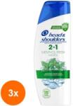 Head & Shoulders Set 3 x Sampon Head & Shoulders 2In1 Menthol, 330 ml