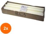 LCA Set 2 x Lumanari Decorative Albe, Capete Stalpi, 1000 g (GIL-2xLCA-LCA-LSK-A)