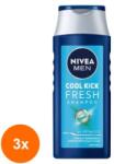 Nivea Set 3 x Sampon Nivea Men Cool Fresh, pentru Toate Tipurile de Par, 250 ml