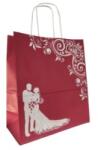 Bisbags Punga din Hartie cu Manere, Visiniu, Model Miri, 22 x 11 x 25.5 cm, 100 Bucati (BBG-PK814)