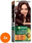 Garnier Set 3 x Vopsea de Par Permanenta Garnier Color Naturals 3.23 Saten Ciocolatiu Inchis, 110 ml