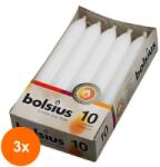 Bolsius Set 3 x 10 Lumanare Cilindrica Bolsius Alb (GIL-3xLCA-CIB-10-202)
