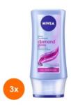 Nivea Set 3 x 200 ml Balsam de Par Nivea Diamond Gloss