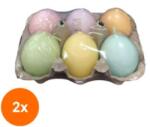 LCA Set 2 x 6 Lumanari Ou din Parafina, Diverse Culori Pastelate (GIL-2xLCA-OU-AS-PASTEL-A6)
