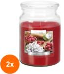 LCA Set 2 x Lumanare Parfumata in Borcan cu Capac Zmeura Lavanda Alba, 100 Ore (GIL-2xLCA-SND99-352)