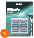 Gillette Set 2 x 10 Rezerve Aparat de Ras Gillette Mach 3, 3 Lame, Barbati (ROC-2xMAG1013524TS)
