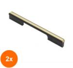 Ideal Feroluc Set 2 x Maner Model Monus, 128 mm, Finisaj Negru Mat/Auriu (EDI-2xIFR-18278)