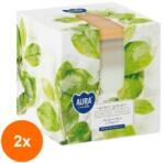 BISPOL Set 2 x Lumanare Parfumata in Pahar Mat cu Capac de Lemn, Bispol, Gradina de Plante (GIL-2xLCA-SNK80MD-378)