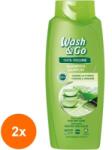 Wash&Go Set 2 x Sampon Wash&Go cu Extract de Aloe Vera, 675 ml