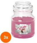LCA Set 3 x Lumanare Parfumata in Pahar cu Capac, Gradina Spa, 28 Ore (GIL-3xLCA-SND71-254)