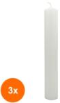 LCA Set 3 x Lumanare Stalp Alb Simplu 400 x 70 mm (GIL-3xLCA-S-400X70-A)