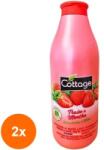Cottage Set 2 x Gel de Dus si Lapte de Baie Cottage cu Capsuni si Menta, 750 ml