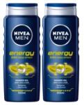Nivea Set 2 x Gel de Dus Nivea Men Energy, cu Extract de Menta, 500 ml