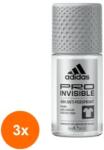 Adidas Set 3 x Deodorant Roll-on Adidas, Pro Invisible, Barbati, 50 ml