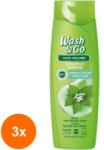 Wash&Go Set 3 x Sampon Wash&Go cu Extract de Urzica, pentru Par cu Tendinta de Rupere, 360 ml