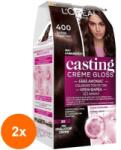 L'Oréal Set 2 x Vopsea de Par Semi-Permanenta fara Amoniac L'Oreal Paris Casting Creme Gloss 400 Saten, 180 ml