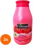 Cottage Set 3 x Lapte de Dus Cottage cu Zmeura, 250 ml