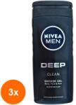 Nivea Set 3 x Gel de Dus Nivea Men Deep Black, cu Argila Microfina, 250 ml
